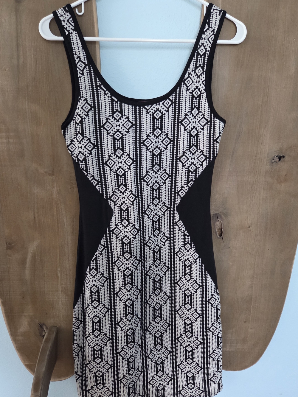 Swell Black and White Geometric Panel Mini Dress